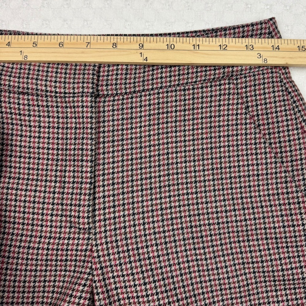 Veronica Beard Pants Women Size 2 Houndstooth Plaid Trousers Cropped Made in USA - Picture 7 of 10